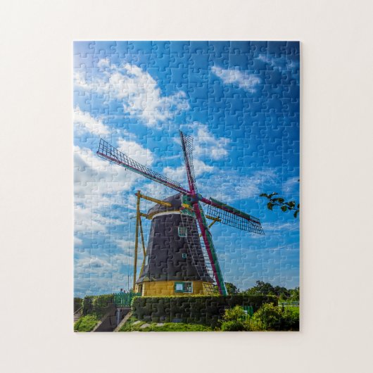Molen van Amsterdam Holland. Legpuzzel (Verticaal)