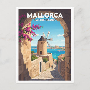 Molen van Es Jonquet met uitzicht op Palma-baai Sp Briefkaart