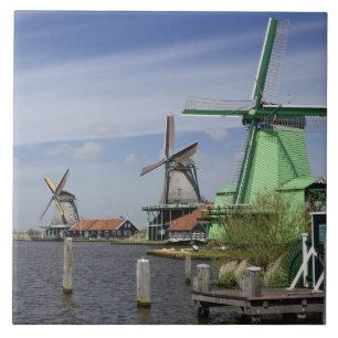 Molen, Zaanse Schans, Holland, Nederland 2 Tegeltje