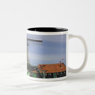 Molen, Zaanse Schans, Holland, Nederland 3 Tweekleurige Koffiemok