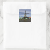 Molen, Zaanse Schans, Holland, Nederland 3 Vierkante Sticker (Tas)