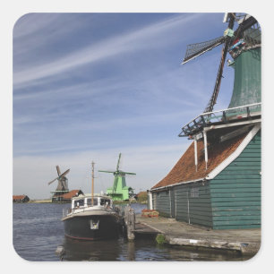 Molen, Zaanse Schans, Holland, Nederland Vierkante Sticker