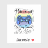 Molenaar overdag, gamer 's nachts sticker (Vel)
