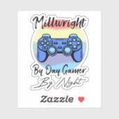 Molenaar overdag, gamer 's nachts sticker (Vel)