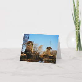 Molens in Nederlands landschap. Bedankkaart
