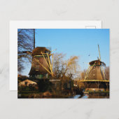 Molens in Nederlands landschap. Briefkaart (Voorkant / Achterkant)