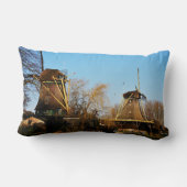 Molens in Nederlands landschap. Kussen (Achterkant)