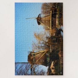 Molens in Nederlands landschap. Legpuzzel