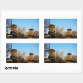 Molens in Nederlands landschap. Rechthoekige Sticker (Vel)
