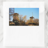Molens in Nederlands landschap. Rechthoekige Sticker (Tas)