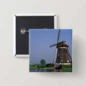 Molens, Leidschendam, Nederland Vierkante Button 5,1 Cm (Voorkant /achterkant)