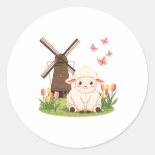 Molenweideschapen Ronde Sticker