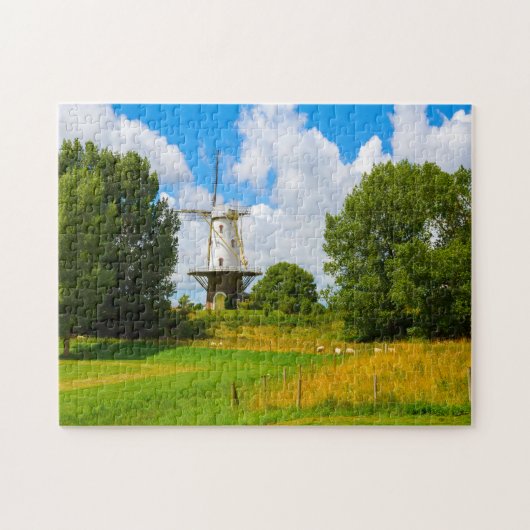 Molenwind van Amsterdam Holland. Legpuzzel (Horizontaal)