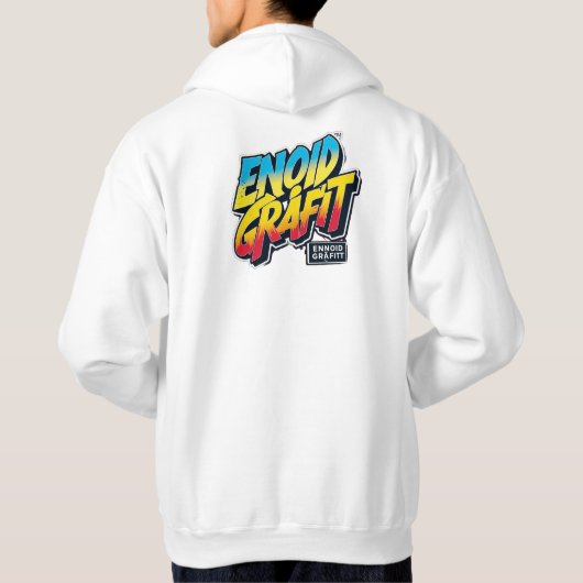 Moletom branco ENNOID GRÁFITT logo colorido  Hoodie (Achterkant)