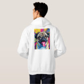 Moletom com desenho de pug em pop art 01 hoodie (Achterkant volledig)