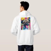 Moletom com desenho de pug em pop art 01 hoodie (Achterkant volledig)