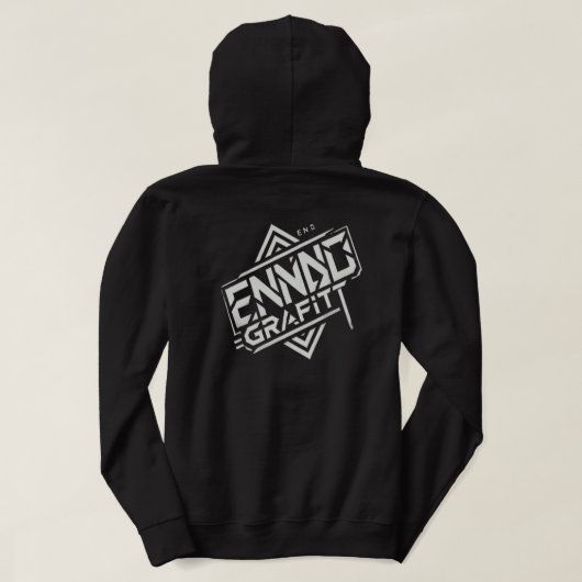 Moletom preto da ENNOID GRÁFITT  Hoodie (Design achterkant)
