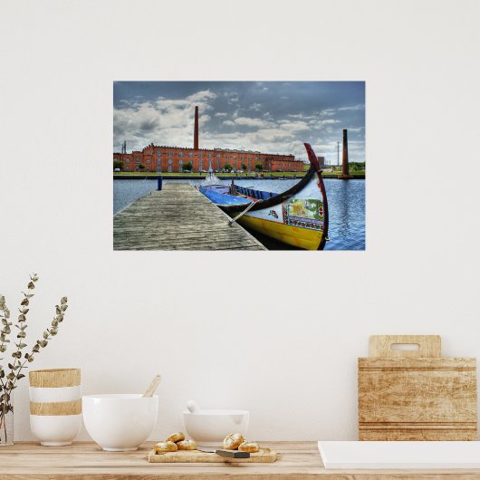 Moliceiro-boot in Aveiro, Portugal Poster (Keuken)