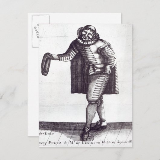Moliere as Sganarelle in 'L'Ecole des Maris' Briefkaart (Voorkant / Achterkant)