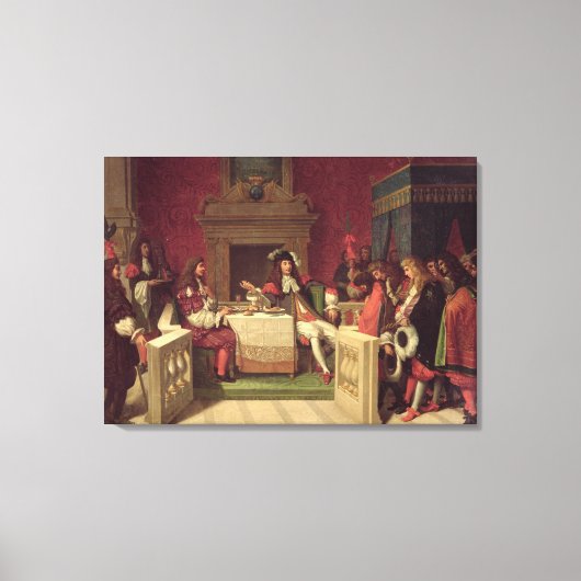 Moliere Dining with Louis XIV 1857 Canvas Afdruk (Voorkant)