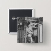 Moliere Fountain, Light Comedy, 1844 Vierkante Button 5,1 Cm (Voorkant /achterkant)