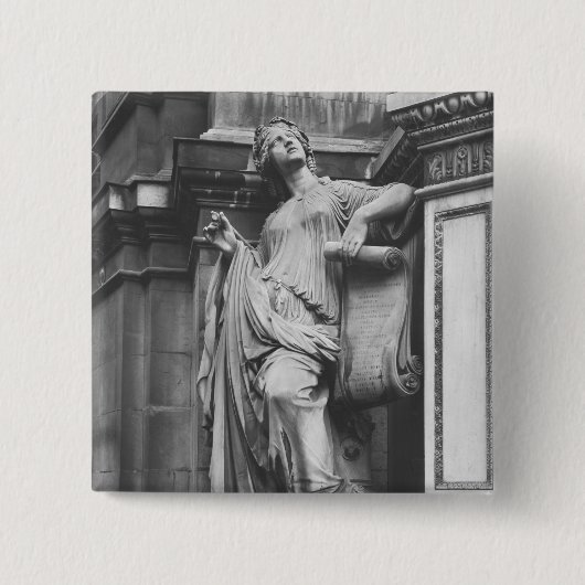 Moliere Fountain, Light Comedy, 1844 Vierkante Button 5,1 Cm (Voorkant)