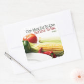 Moliere Inspirerend Quote "Eten om te leven" Vierkante Sticker (Envelop)