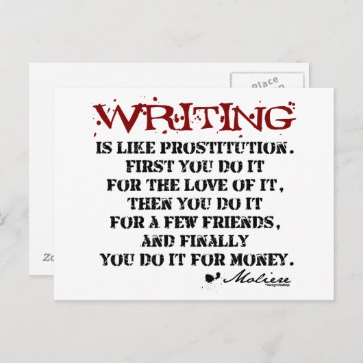 Moliere Writing Quote Briefkaart (Voorkant / Achterkant)