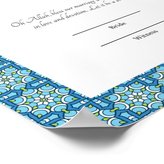 molim nikkah certificaat poster (Hoek)
