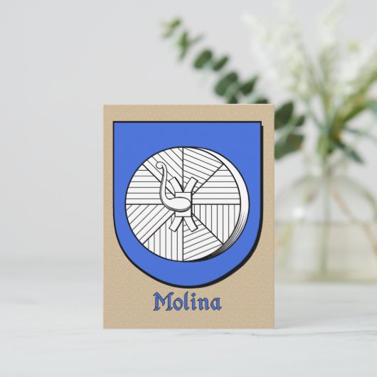 Molina Ancestral Heraldic Shield Briefkaart (Staand voorkant)