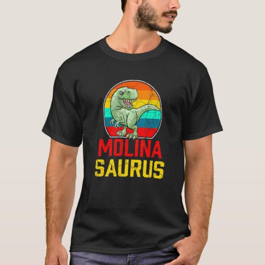 Molina Saurus Family Reunion Achternaam Team Custo T-shirt (Voorkant)