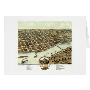 Moline, IL - Panoramische Kaart - 1869