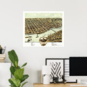 Moline, IL - Panoramische Kaart - 1869 Poster (Thuiskantoor)