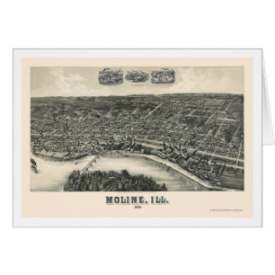 Moline, IL Panoramische Kaart - 1889