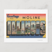 Moline, Illinois - grote letterscènes Briefkaart (Voorkant)