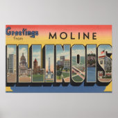 Moline, Illinois - grote letterscènes Poster (Voorkant)
