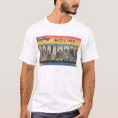 Moline, Illinois - grote letterscènes T-shirt (Voorkant)