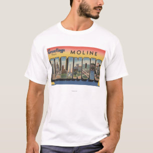 Moline, Illinois - grote letterscènes T-shirt