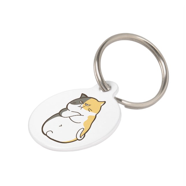 Molle Kaliko Kat - Kawaii Sticker Huisdierpenning (Zijkant)