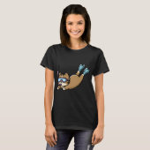 Molle kat in de diepblauwe zee t-shirt (Voorkant volledig)