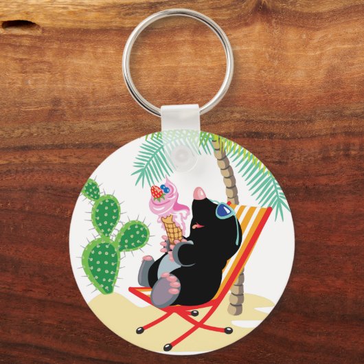 mollen op het strand sleutelhanger (Voorkant)