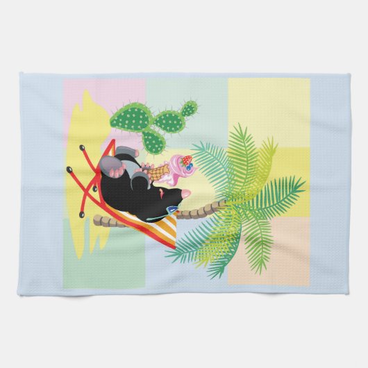 mollen op het strand theedoek (Horizontaal)