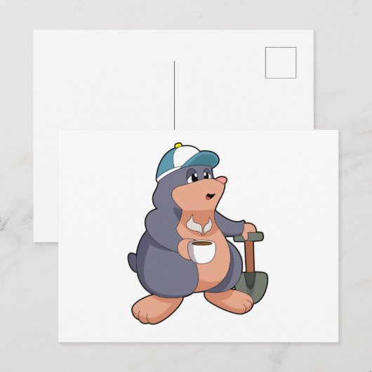 Mollen schep briefkaart (Voorkant / Achterkant)