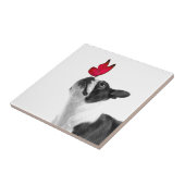 Mollie Mäusekind Boston Terrier Tegeltje (Zijkant)
