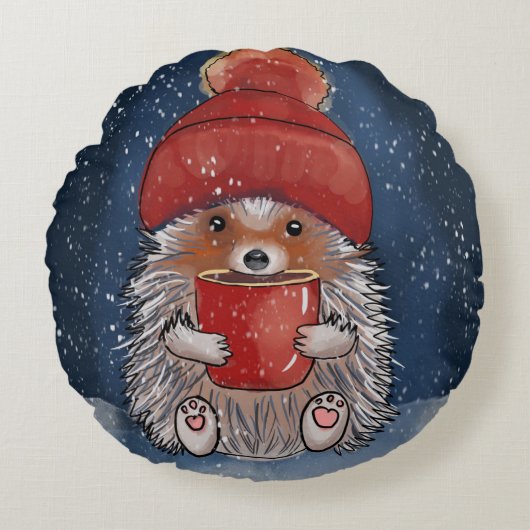 Mollig egel rond kussen (Voorkant)