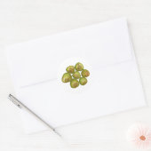 mollig groene kokosnoot ronde sticker (Envelop)