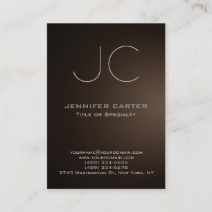 mollig modern sepia bruin monogram professional visitekaartje