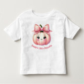 Mollig Roze Pompoen met Strik Halloween Kinder Shirts (Voorkant)