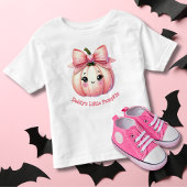 Mollig Roze Pompoen met Strik Halloween Kinder Shirts
