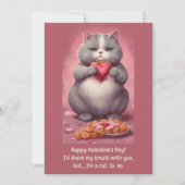 mollig schattig kat eten snacks Valentijnse  Feestdagenkaart (Voorkant)